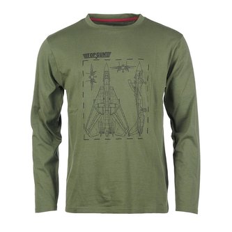 Triko TOP GUN dlouhý rukáv ZELENÉ vel.M