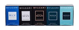 Bvlgari Mini Set 4 edt Aqva Pour Homme 5 ml + edt Aqva Marine 5 ml + edp Bvlgari Man in Black 5 ml + edt Bvlgari Man Black Cologne 5 ml + edt BLV Pour Homme 5 ml