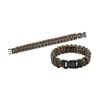 Náramek SURVIVAL PARACORD WOODLAND 20,5 cm