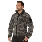 Bunda TACTICAL s kapucí softshell BLACK CAMO vel.L