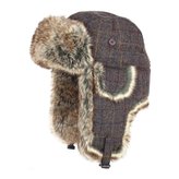 Beranice WOOL TRAPPER kostkovaná HNĚDÁ vel.61