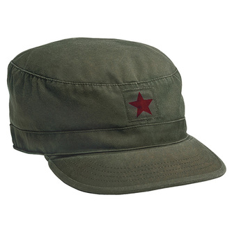 Čepice VINTAGE FATIGUE RED STAR ZELENÁ vel.M (7 1/4)