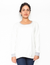 Be MaaMaa Těhotenské triko/mikina dlouhý rukáv Esti - bílé, vel. S;  S (36)