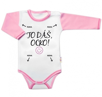 Body dlouhý rukáv s vtipným textem Baby Nellys, TO DÁŠ OCKO, holka; 56 (1-2m) Body dlouhý rukáv s vtipným textem Baby Nellys, TO DÁŠ OCKO, holka; 56 (1-2m)