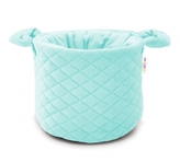 Koš na hračky Velvet prošívaný - mátová