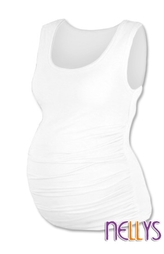 Be MaaMaa Top, tílko DANA  nejen pro těhotné  - bílá, vel. L/XL; L/XL