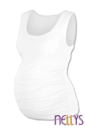 Be MaaMaa Top, tílko DANA  nejen pro těhotné  - bílá, vel. L/XL; L/XL Be MaaMaa Top, tílko DANA  nejen pro těhotné  - bílá, vel. L/XL; L/XL