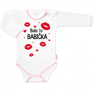 Body dlouhý rukáv s vtipným textem Baby Nellys, Bola tu BABIČKA, vel. 80; 80 (9-12m) Body dlouhý rukáv s vtipným textem Baby Nellys, Bola tu BABIČKA, vel. 80; 80 (9-12m)