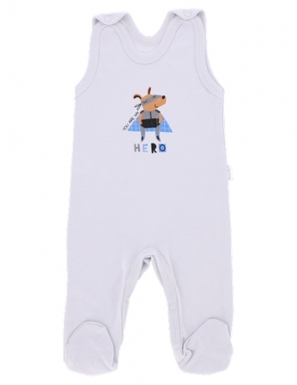 Kojenecké dupačky Mamatti, Hero, šedé, vel. 68; 68 (3-6m)