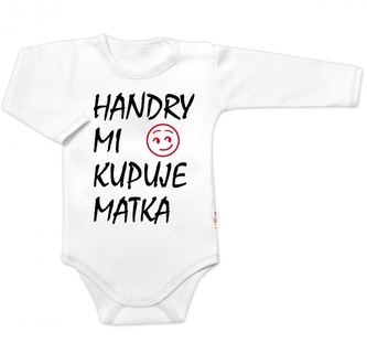 Body dlouhý rukáv Handry mi kupuje matka, Baby Nellys, bílé; 56 (1-2m)