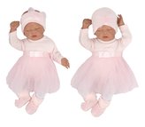 Z&Z 5-dílná soupravička sukničkobody, punčochy, čepička, čelenka, botky - růžová, vel. 68; 68 (3-6m)