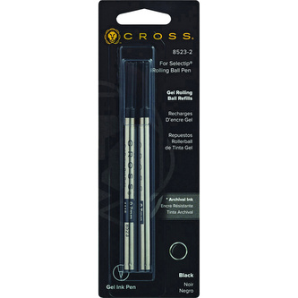 Cross, Náplň Selectip® Gel do rollerů, duopack, (M) střední, černá