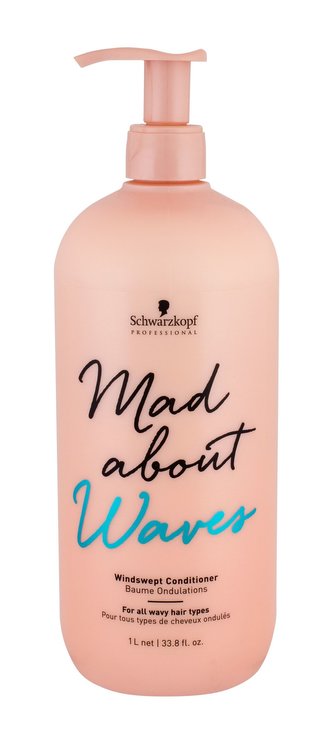 Schwarzkopf Mad About Waves Kondicionér Windswept Conditioner 1000 ml pro ženy Schwarzkopf Mad About Waves Kondicionér Windswept Conditioner 1000 ml pro ženy