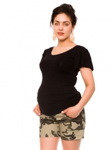 Be MaaMaa Těhotenské teplákový kraťasy Camo - maskáčové, vel. XL