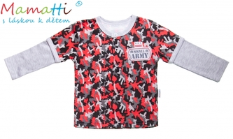 Bavlněné tričko/polo Mamatti - ARMY, vel. 80; 80 (9-12m)