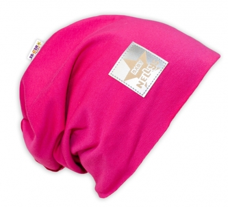 Bavlněná čepička Baby Nellys ® - sytě růžová, vel. 92/98; 92/98 (18-36m)