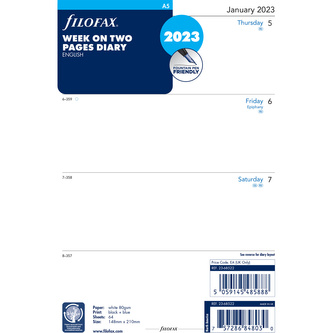 Filofax, Kalendář 2024 A5, týden/2 strany, AJ