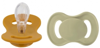 Šidítko, dudlík, silikon, symetrický, 2ks, Lullaby Planet, 0-6m, oliva/hořčice
