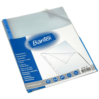 Bantex, U-kapsa, PP, A4, 80 mic, modrý okraj