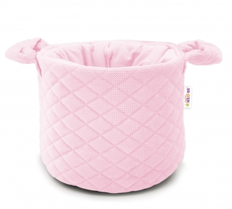 Baby Nellys, Koš na hračky Velvet prošívaný - růžová