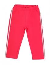 Mamatti Bavlněné legíny, tepláčky s ozdobným bočním stříbrným páskem Heart - červené; 68 (3-6m)