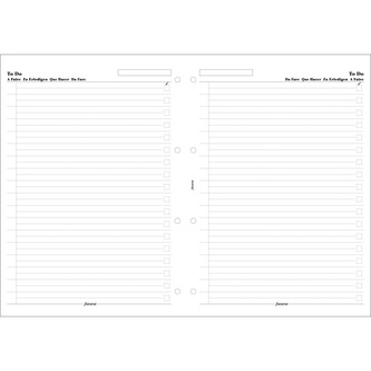 Filofax, Seznam úkolů pro diáře, A4, bílá