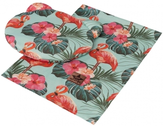 Baby Nellys 2-dílná Bambusová sada Teddy, polštářek a přikrývka 70x100cm, Plameňák- zelená Baby Nellys 2-dílná Bambusová sada Teddy, polštářek a přikrývka 70x100cm, Plameňák- zelená