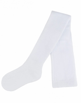 Dětské bavlněné punčocháče žebrované, proužek - bílé, vel. 68/74; 68/74 (6-9m)