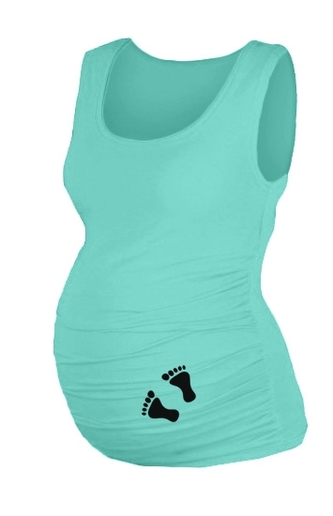 Be MaaMaa Top, tílko Dana s potiskem Nožiček  - máta, vel. S/M
