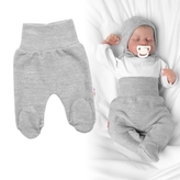 Pletené kojenecké polodupačky Hand Made, Baby Nellys, šedé, vel. 68; 68 (3-6m)