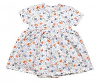 Sukničkobody kr. rukáv, bavlna, Mrofi, Lena - bílá/modrá, vel. 74; 74 (6-9m)