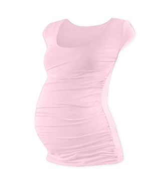 JOŽÁNEK Těhotenské triko mini rukáv JOHANKA - světle růžová; XXL/XXXL JOŽÁNEK Těhotenské triko mini rukáv JOHANKA - světle růžová; XXL/XXXL
