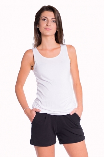 Be MaaMaa Těhotenské,bavlněné kraťasy s odpáratelným pásem - černé, vel. XXL; XXL (44)