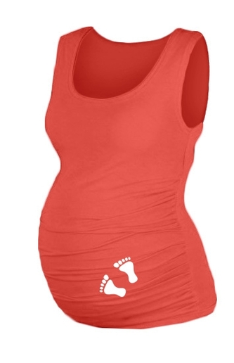 Top, tílko Dana s potiskem Nožiček  - koral, vel. L/XL; L/XL