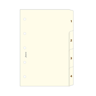 Filofax, Náplň Mini, rozřazovač krémový, 4 záložky