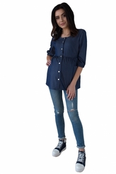 Be MaaMaa Těhotenská tunika kr. rukáv - granát, vel. M; M (38)