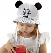 Letní klobouček Baby Nellys Minnie na zavazování, růžový, vel. 12-18 m; 80/86 (12-18m)