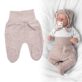 Pletené kojenecké polodupačky Hand Made, Baby Nellys, béžové; 56 (1-2m)