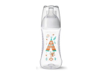 BIBI Antikoliková láhev, Týpí, 2 m+, 260 ml, oranžová