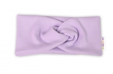Baby Nellys Hand Made Dvouvrstvá žebrovaná čelenka, lila, 68/74; 68/74 (6-9m)