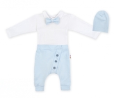 Baby Nellys 3-dílná sada Hubert, body s motýlkem, tepláčky a čepička - sv. modrá, vel. 92; 92 (18-24m)