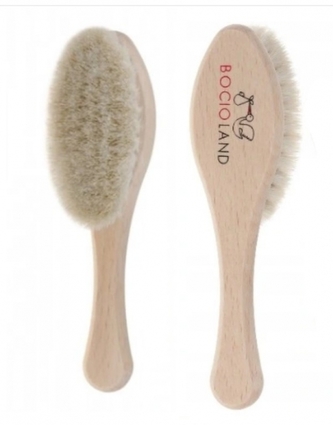 Dřevěný kartáč s měkkým přírodním vlasem, přírodní