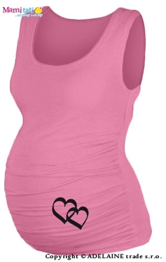 Top, tílko Dana s potiskem Srdíček  - pudrově růžové, vel. S/M; S/M