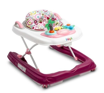 Multifunkční chodítko/odstrkovadlo 2v1 Surf Toyz, Květy bordó