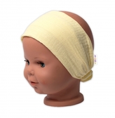 Lehká mušelínová čelenka Bandana, žlutá; 92/98 (18-36m)