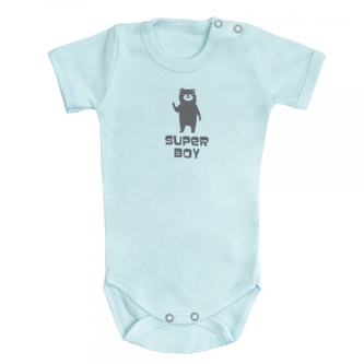 Mamatti Kojenecké body krátký rukáv Bear - mátová, vel. 86; 86 (12-18m)