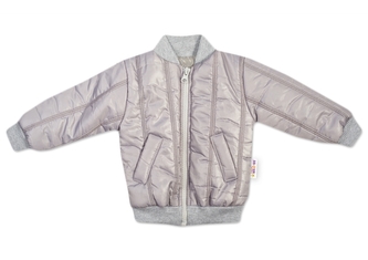 Baby Nellys Dětská prošívaná přechodová bunda, šedá, vel. 92; 92 (18-24m)