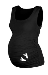 Top, tílko Dana s potiskem Nožiček  - černé, vel. L/XL; L/XL