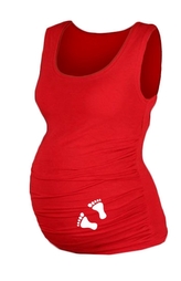 Top, tílko Dana s potiskem Nožiček  - červené, vel. L/XL; L/XL