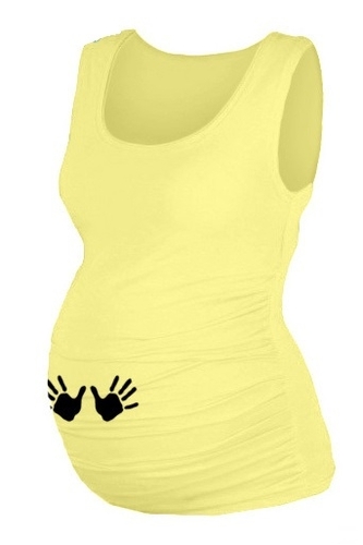 Be MaaMaa Top, tílko Dana s potiskem Ručiček - žluté, vel. L/XL; L/XL